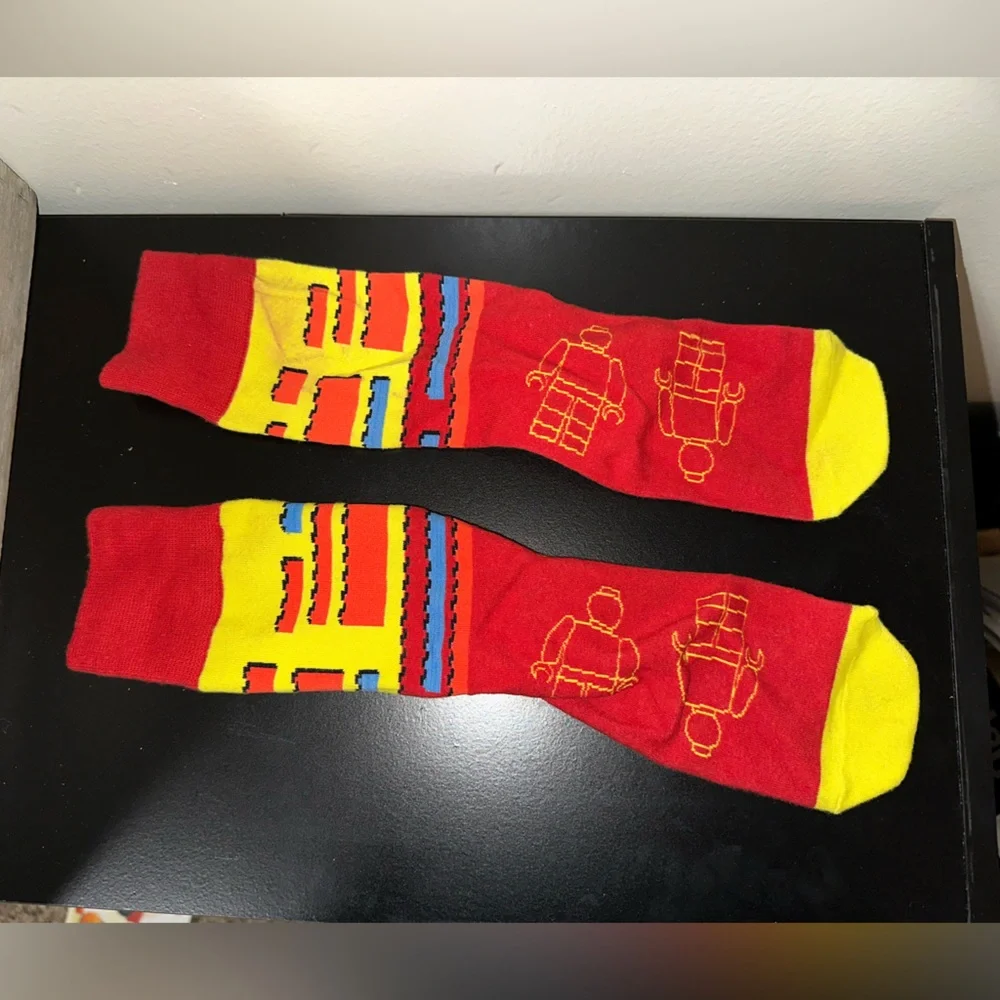 Unisex Red and Yellow Don't Grow Up, It's a Trap Socks Crew Socks One Size - Picture 6 of 7